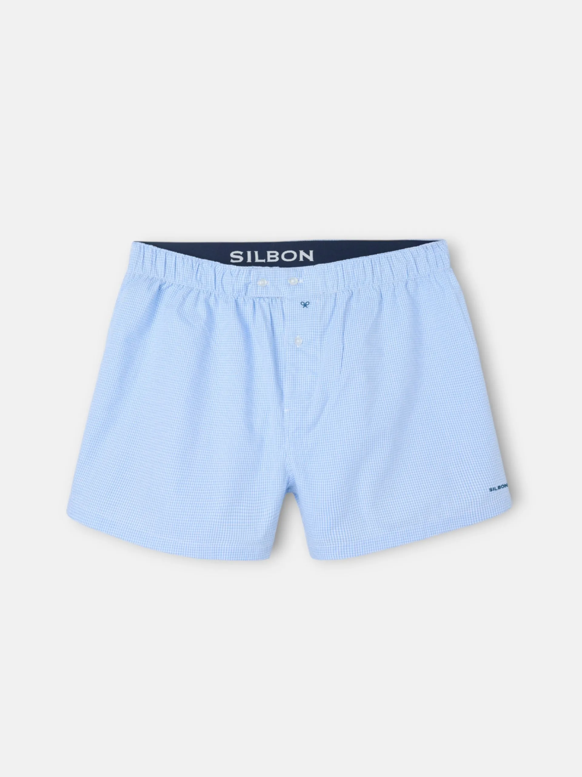 Silbon Accesorios·Calcetines, Bóxer Y Pijamas-Calzoncillo mini cuadro azul celeste Azul celeste