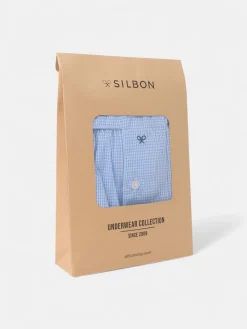 Silbon Accesorios·Calcetines, Bóxer Y Pijamas-Calzoncillo mini cuadro azul celeste Azul celeste