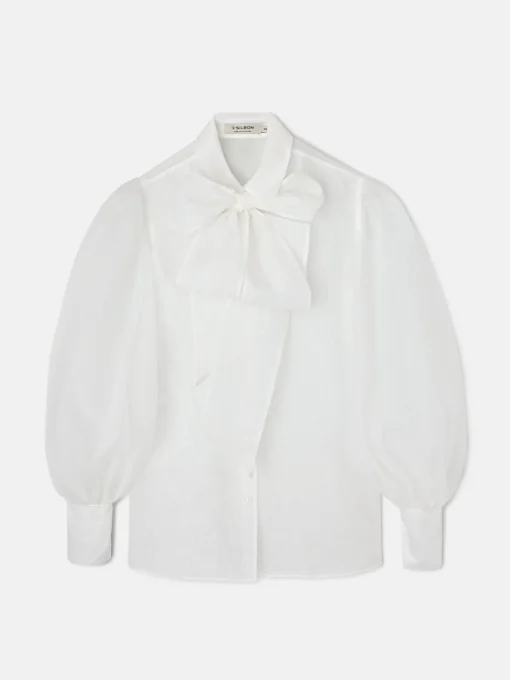 Silbon Camisas Y Blusas-Camisa CaprileX organza blanca Blanco