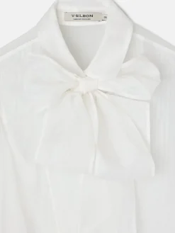 Silbon Camisas Y Blusas-Camisa CaprileX organza blanca Blanco