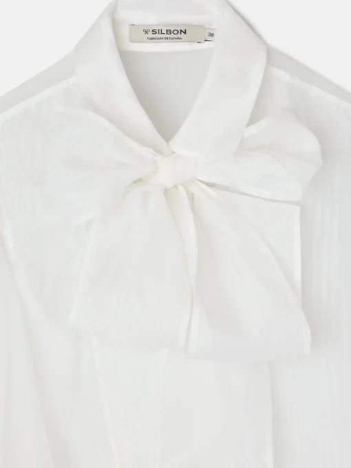 Silbon Camisas Y Blusas-Camisa CaprileX organza blanca Blanco