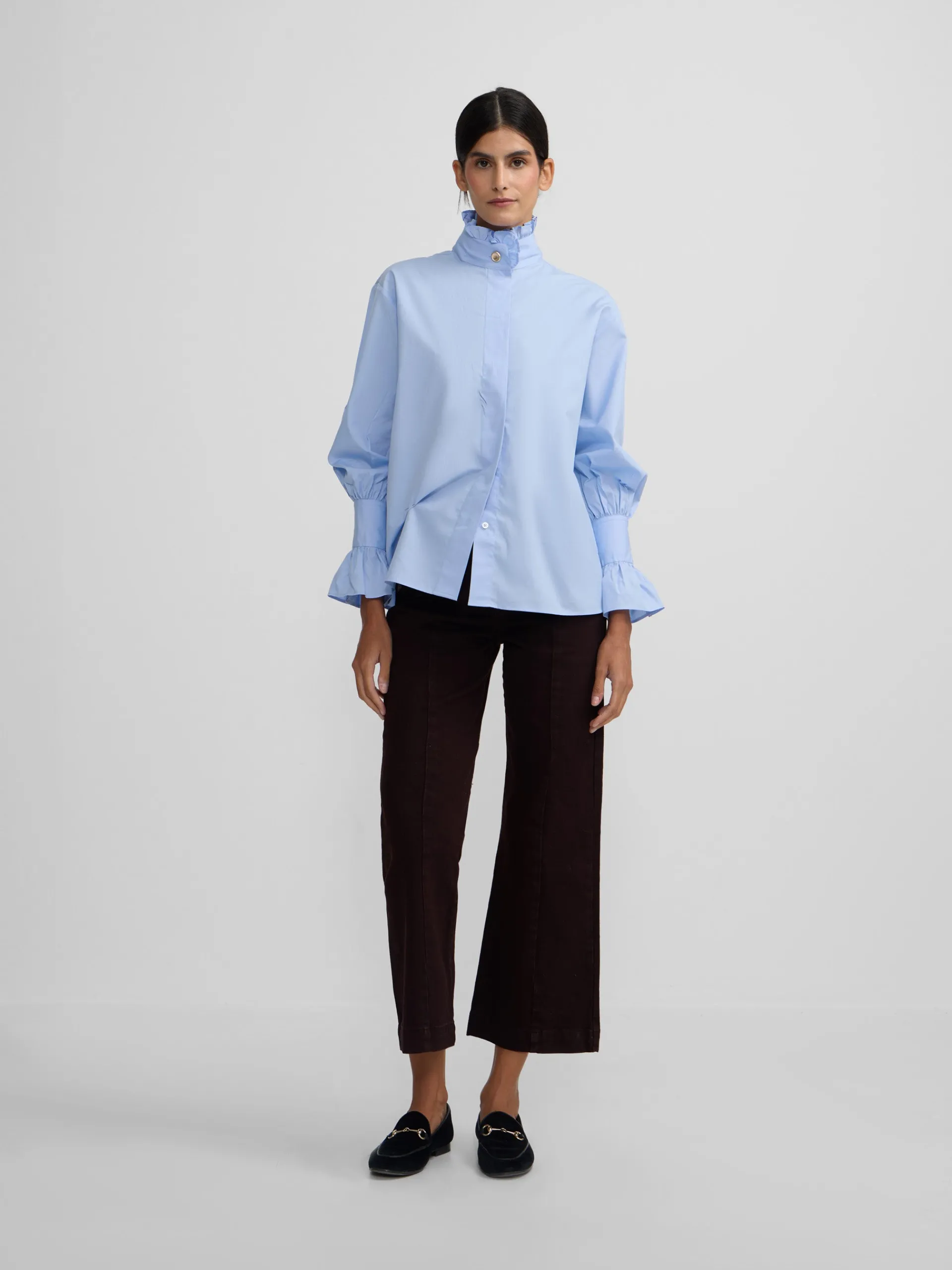 Silbon Camisas Y Blusas-Camisa detalle puño Celeste