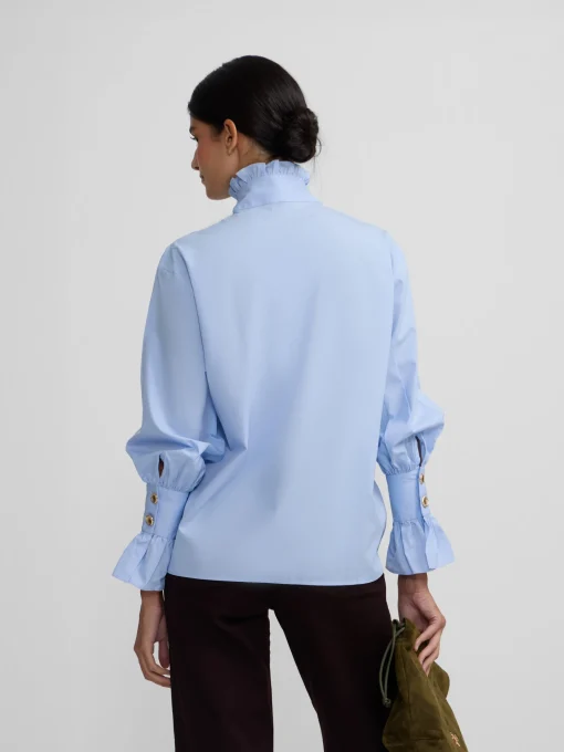 Silbon Camisas Y Blusas-Camisa detalle puño Celeste