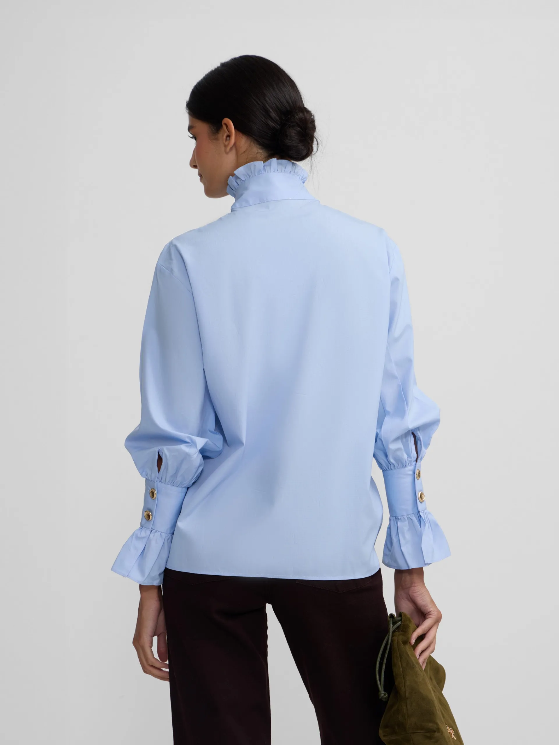 Silbon Camisas Y Blusas-Camisa detalle puño Celeste