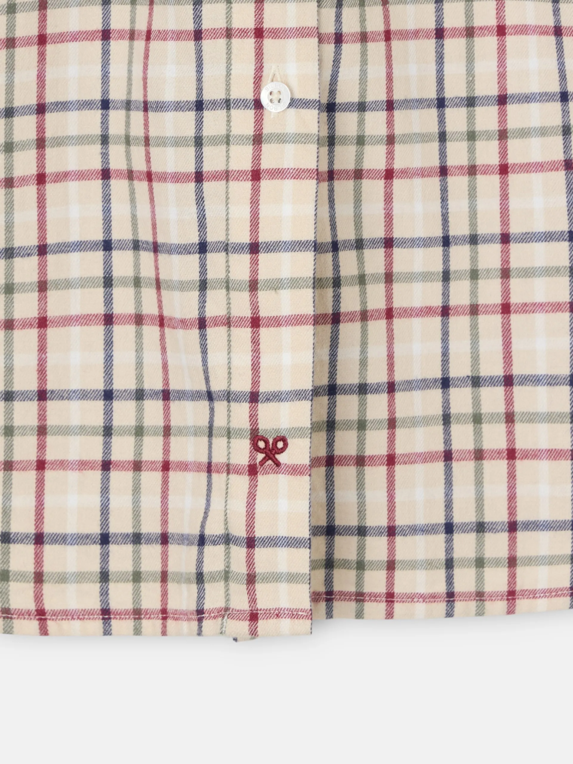 Silbon Camisas Y Blusas-Camisa fruncidos cuadros granate y azul Marron