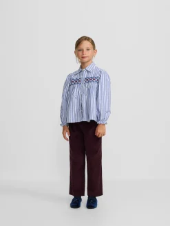 Silbon Camisas Y Blusas-Camisa girl fruncidos rayas y blanca Azul