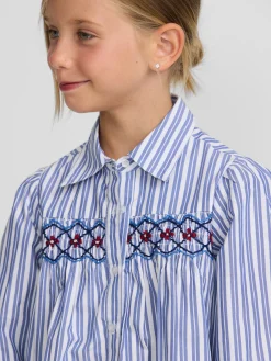 Silbon Camisas Y Blusas-Camisa girl fruncidos rayas y blanca Azul