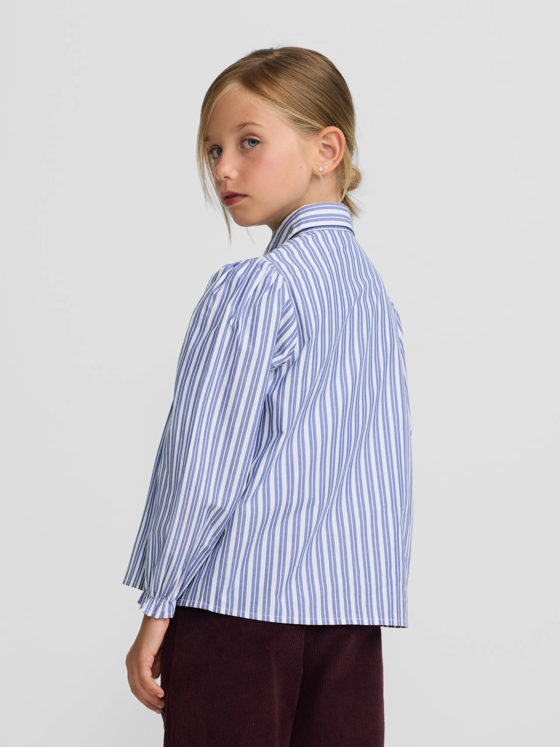 Silbon Camisas Y Blusas-Camisa girl fruncidos rayas y blanca Azul
