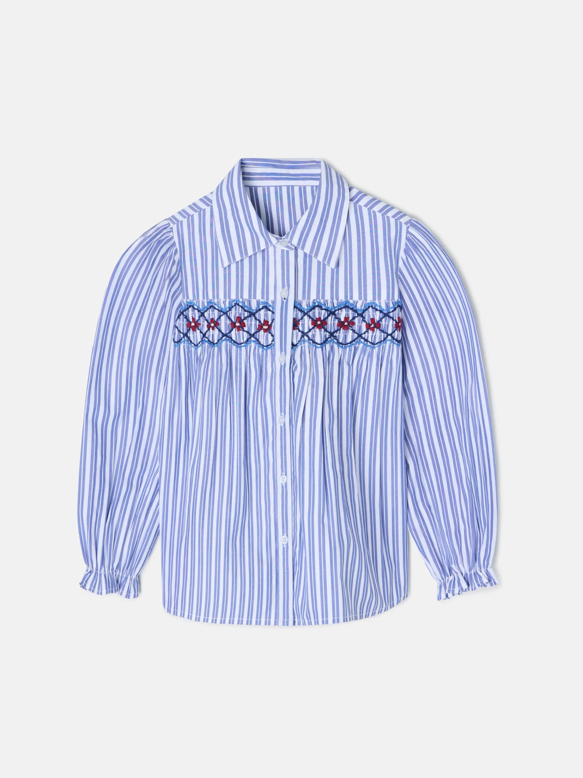 Silbon Camisas Y Blusas-Camisa girl fruncidos rayas y blanca Azul