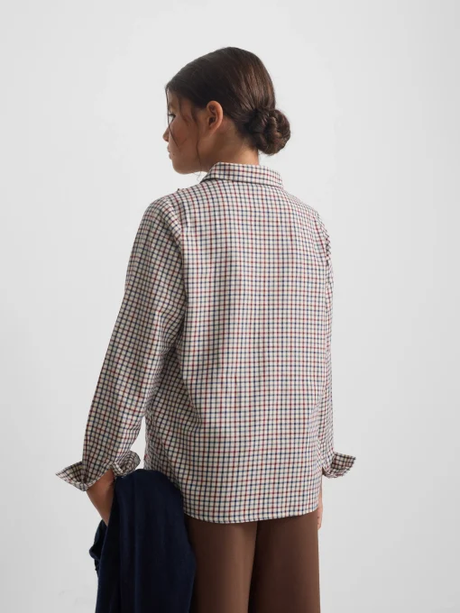 Silbon Camisas Y Blusas-Camisa girl volante cuadros azul y rojo Azul y rojo
