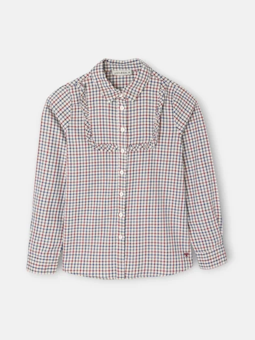 Silbon Camisas Y Blusas-Camisa girl volante cuadros azul y rojo Azul y rojo