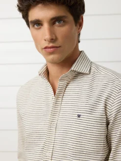 Silbon Smart Casual·Camisas Sport-Camisa sport bolsillo raya horizontal azul marino Azul marino