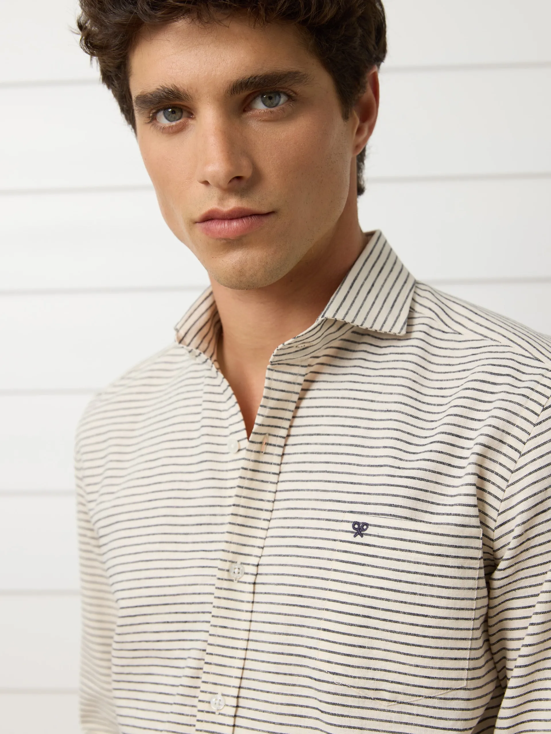Silbon Smart Casual·Camisas Sport-Camisa sport bolsillo raya horizontal azul marino Azul marino