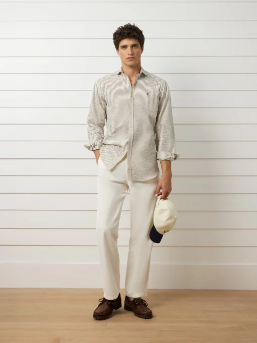 Silbon Smart Casual·Camisas Sport-Camisa sport bolsillo raya horizontal azul marino Azul marino
