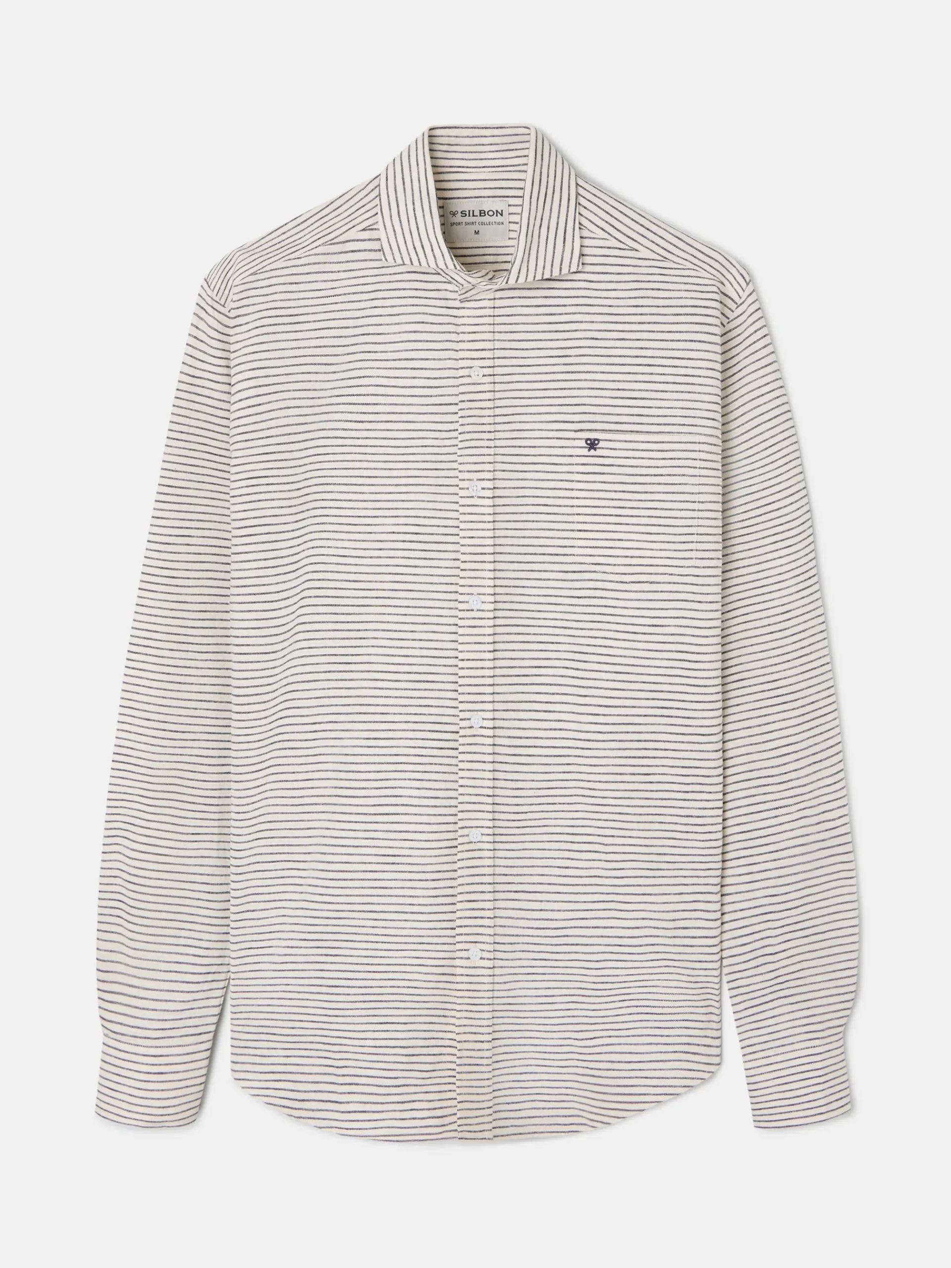 Silbon Smart Casual·Camisas Sport-Camisa sport bolsillo raya horizontal azul marino Azul marino