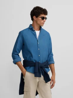 Silbon Smart Casual·Camisas Sport-Camisa sport estructura denim azul medio Azul medio