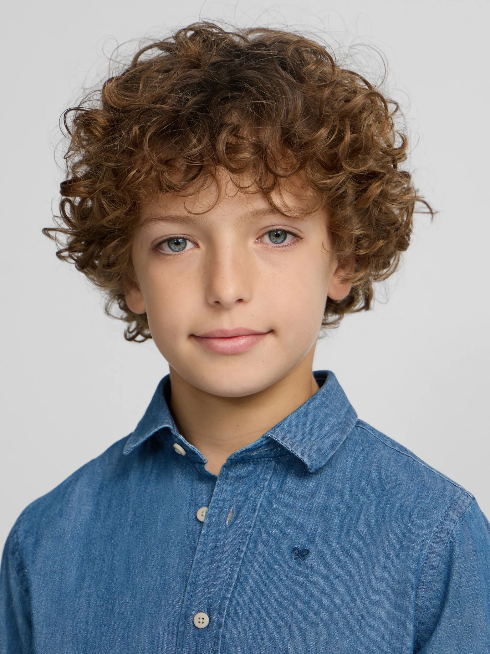 Silbon Camisas Y Poleras-Camisa sport kids clasica denim azul claro Azul claro