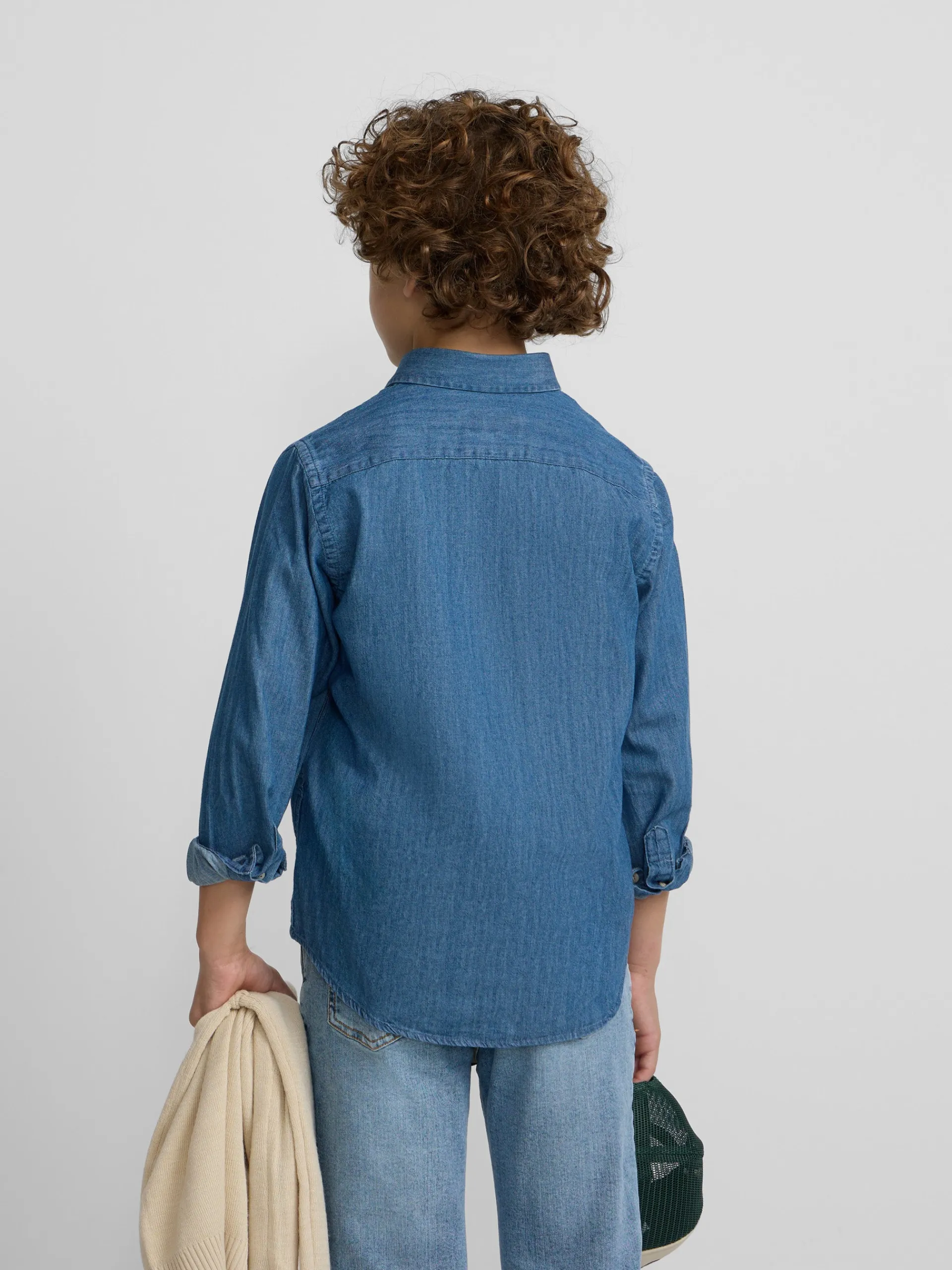 Silbon Camisas Y Poleras-Camisa sport kids clasica denim azul claro Azul claro