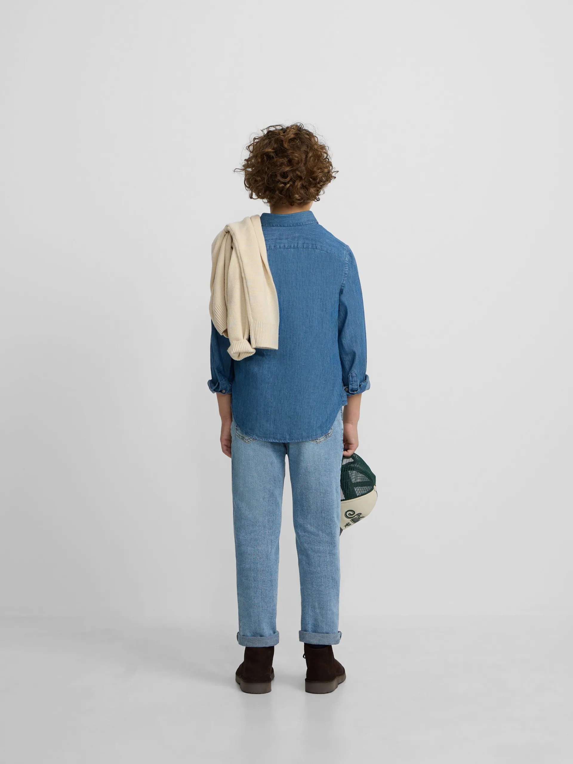 Silbon Camisas Y Poleras-Camisa sport kids clasica denim azul claro Azul claro