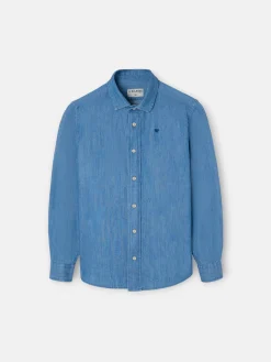 Silbon Camisas Y Poleras-Camisa sport kids clasica denim azul claro Azul claro