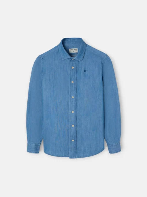 Silbon Camisas Y Poleras-Camisa sport kids clasica denim azul claro Azul claro