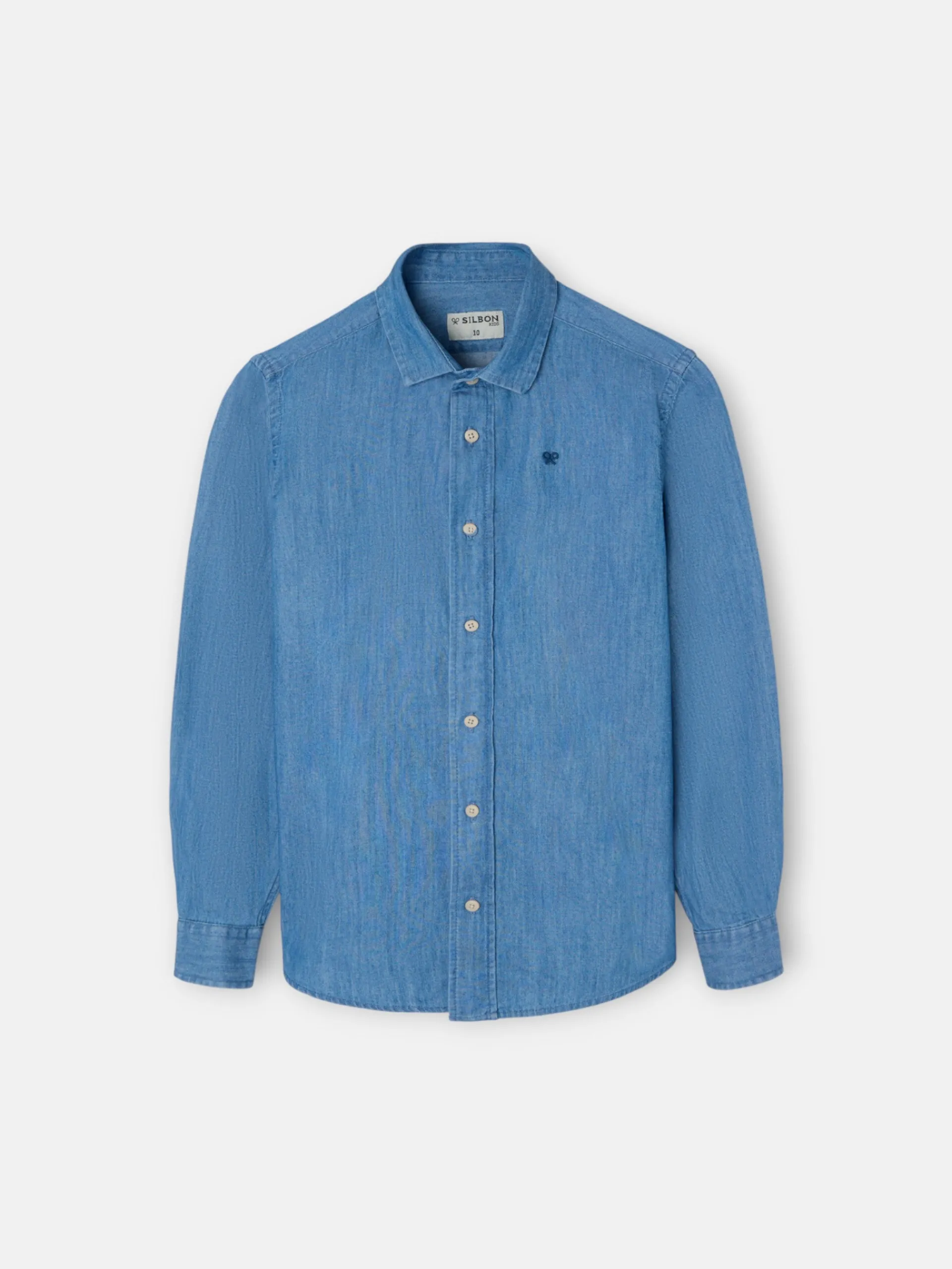 Silbon Camisas Y Poleras-Camisa sport kids clasica denim azul claro Azul claro