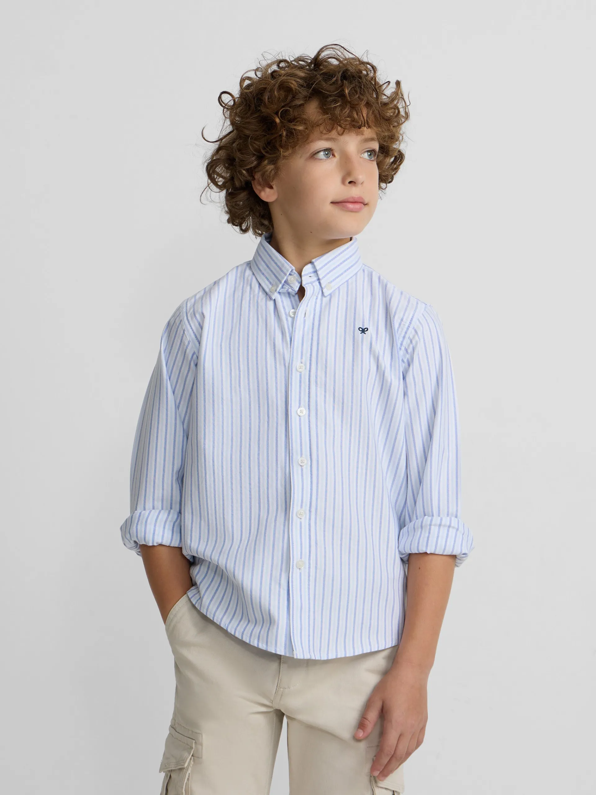 Silbon Camisas Y Poleras-Camisa sport kids oxford rayas azul Navy