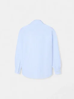 Silbon Camisas Y Poleras-Camisa sport oxford kids celeste raya fina blanca Blanco