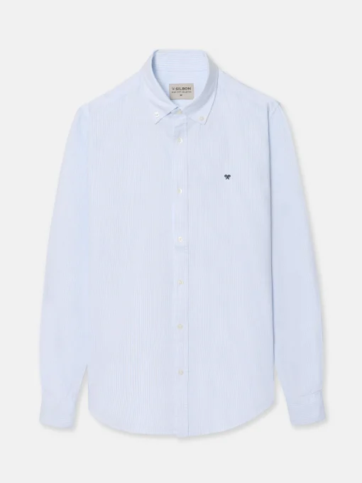 Silbon Smart Casual·Camisas Sport-Camisa sport oxford raya Celeste
