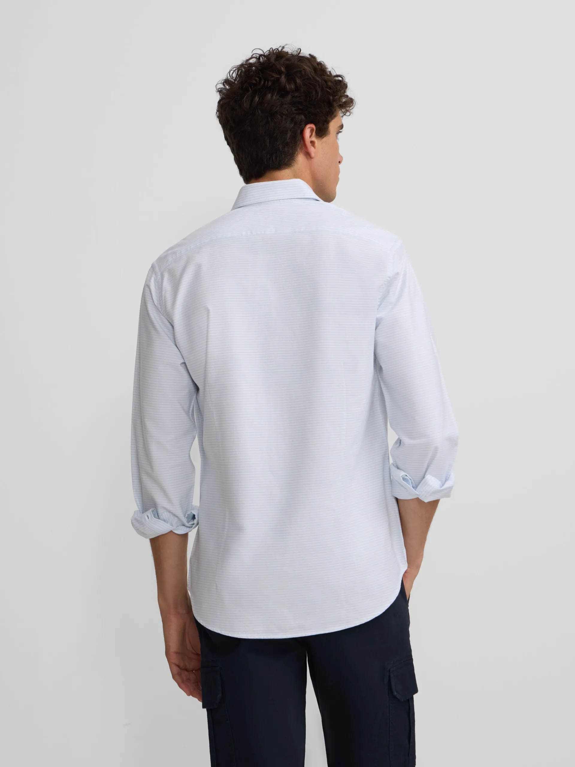 Silbon Camisas Sport Y Poleras|Smart Casual·Camisas Sport-Camisa sport oxford rayas horizontales Celeste