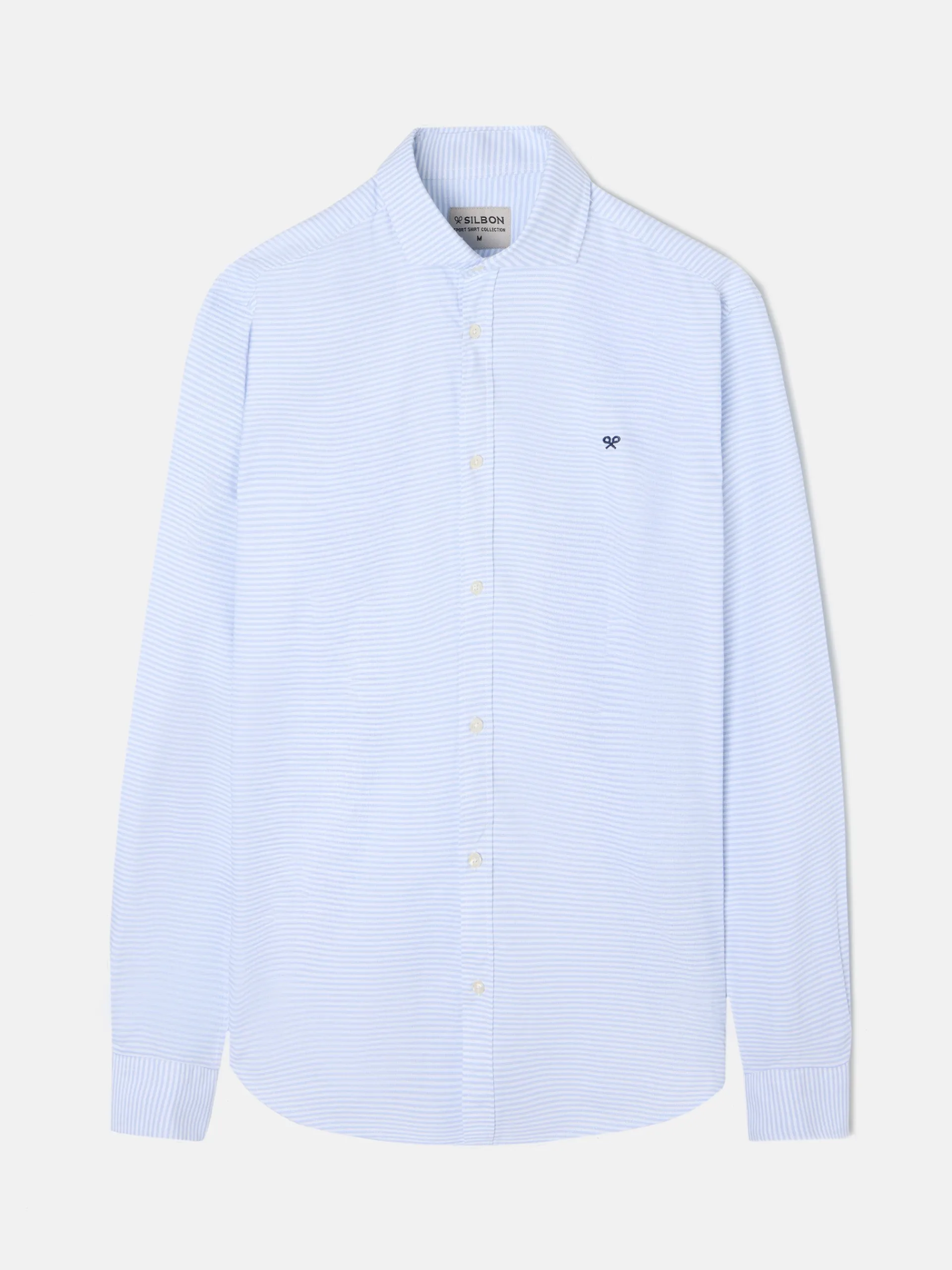 Silbon Camisas Sport Y Poleras|Smart Casual·Camisas Sport-Camisa sport oxford rayas horizontales Celeste