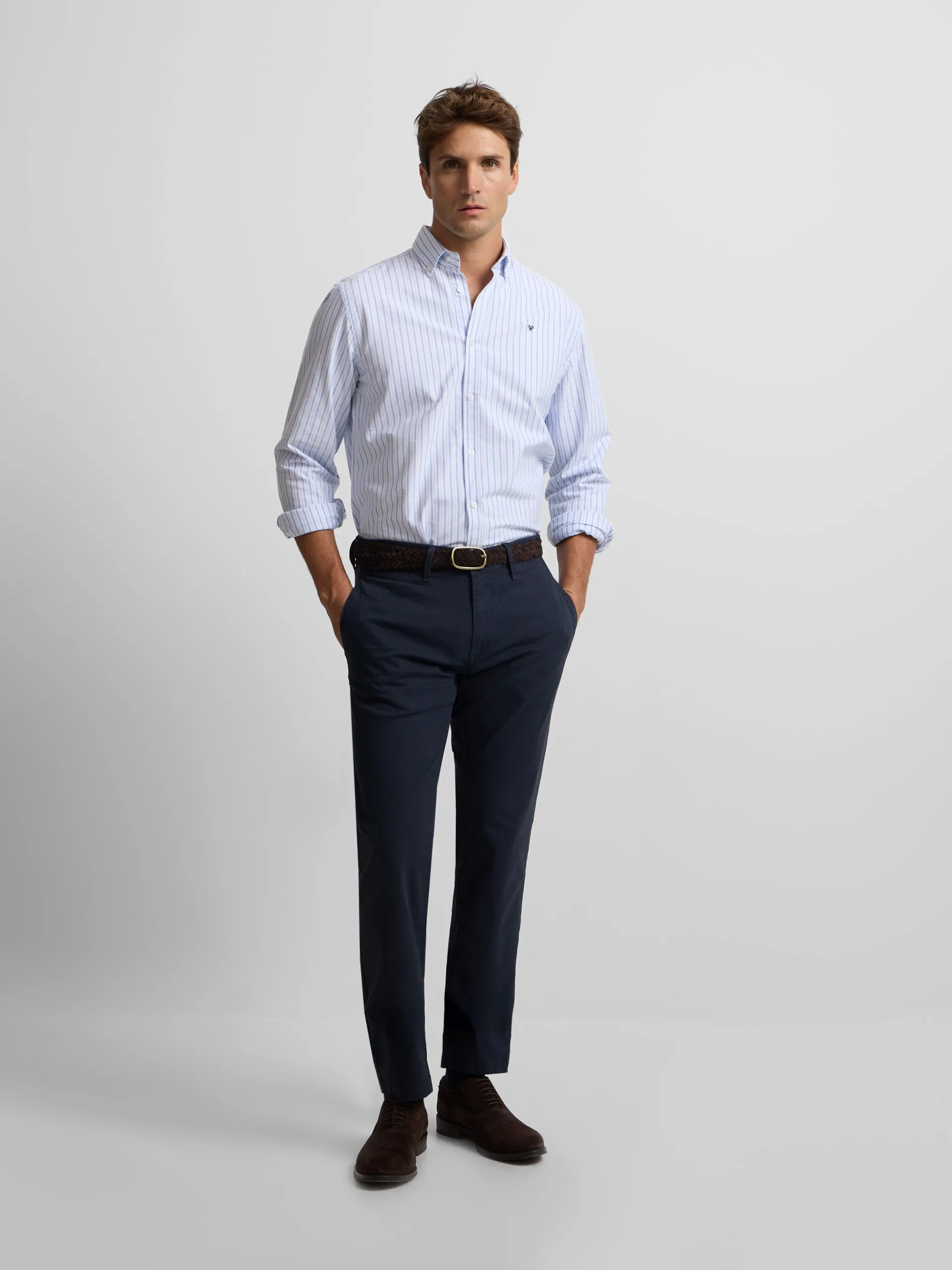 Silbon Smart Casual·Camisas Sport-Camisa sport oxford rayas azul navy Azul marino