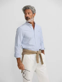 Silbon Smart Casual·Camisas Sport-Camisa sport oxford rayas azul medio Azul medio