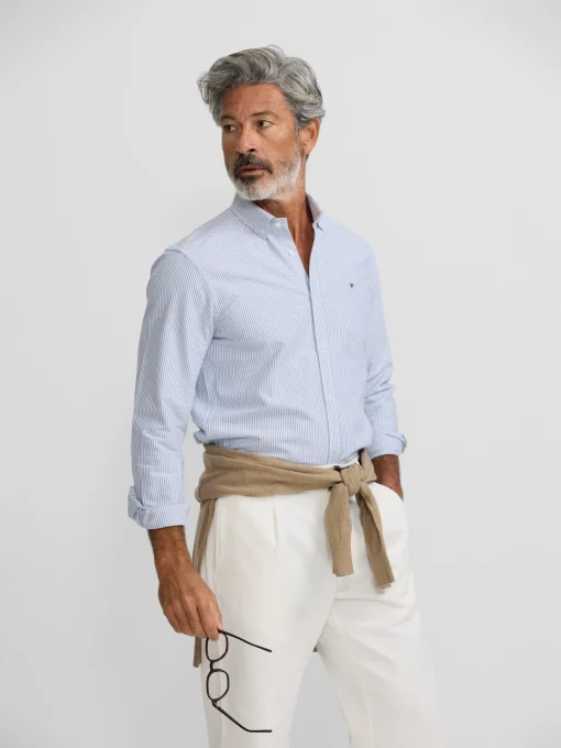 Silbon Smart Casual·Camisas Sport-Camisa sport oxford rayas azul medio Azul medio