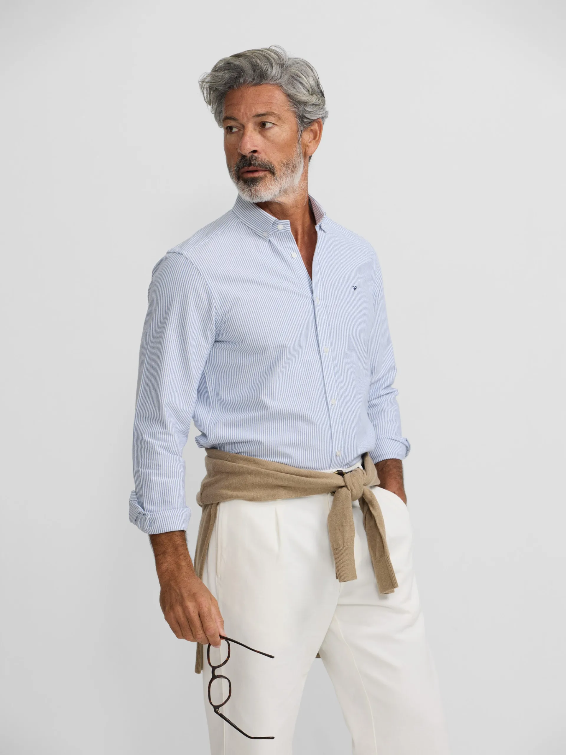 Silbon Smart Casual·Camisas Sport-Camisa sport oxford rayas azul medio Azul medio