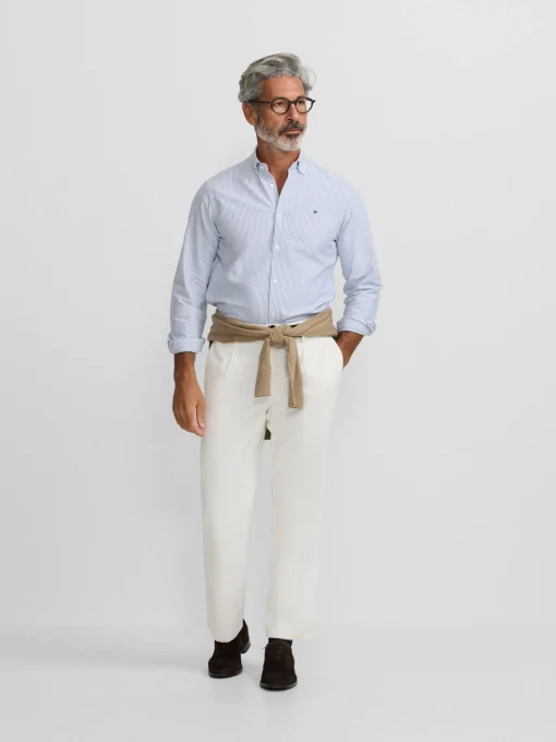 Silbon Smart Casual·Camisas Sport-Camisa sport oxford rayas azul medio Azul medio
