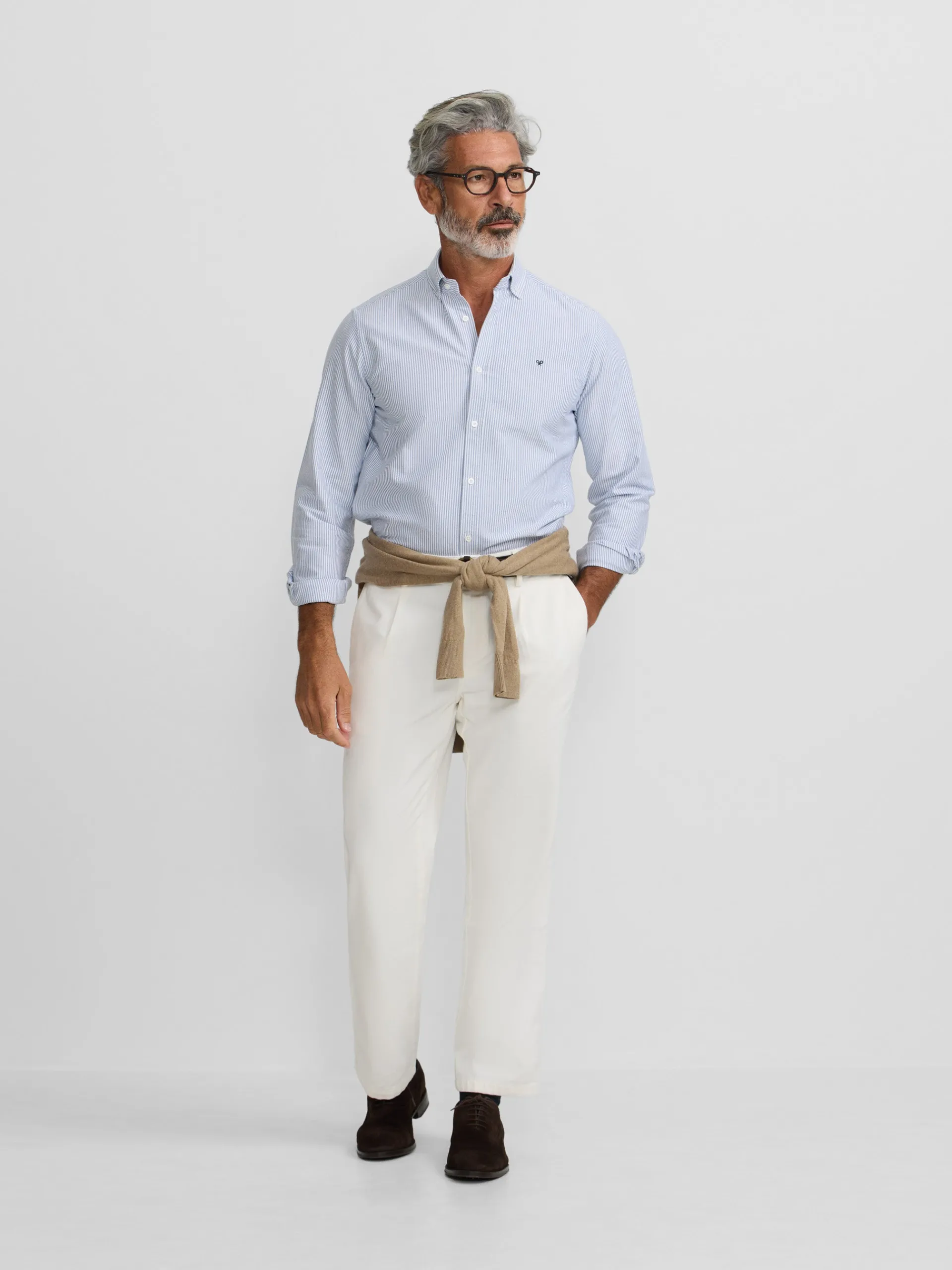 Silbon Smart Casual·Camisas Sport-Camisa sport oxford rayas azul medio Azul medio