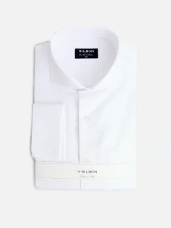 Silbon Formal Y Etiqueta·Camisas De Vestir-Camisa vestir espiga blanca puño doble Blanco