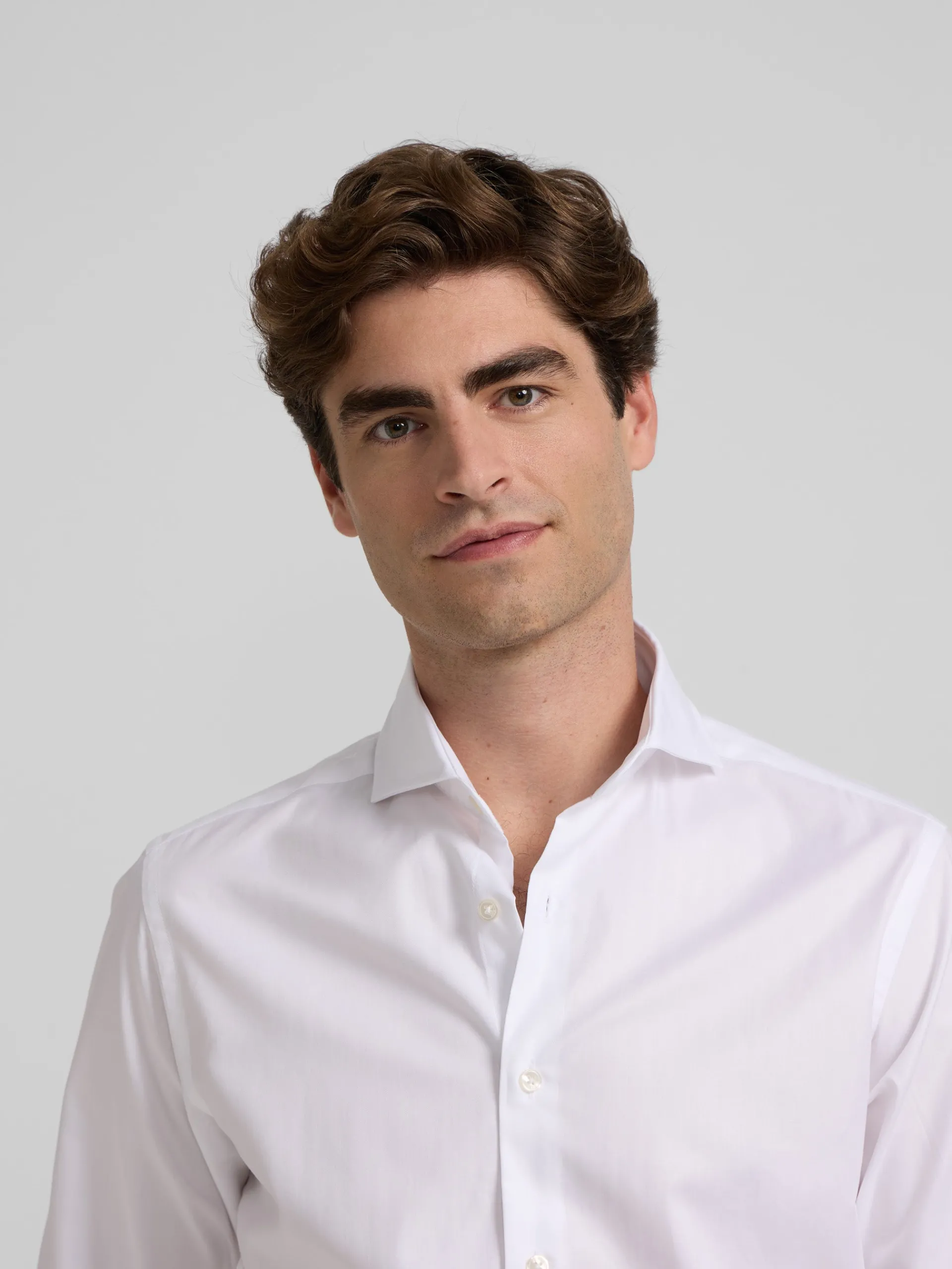 Silbon Formal Y Etiqueta·Camisas De Vestir-Camisa vestir espiga blanca puño doble Blanco