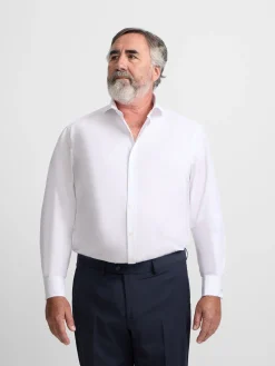 Silbon Formal Y Etiqueta·Camisas De Vestir-Camisa vestir espiga blanca puño doble Blanco
