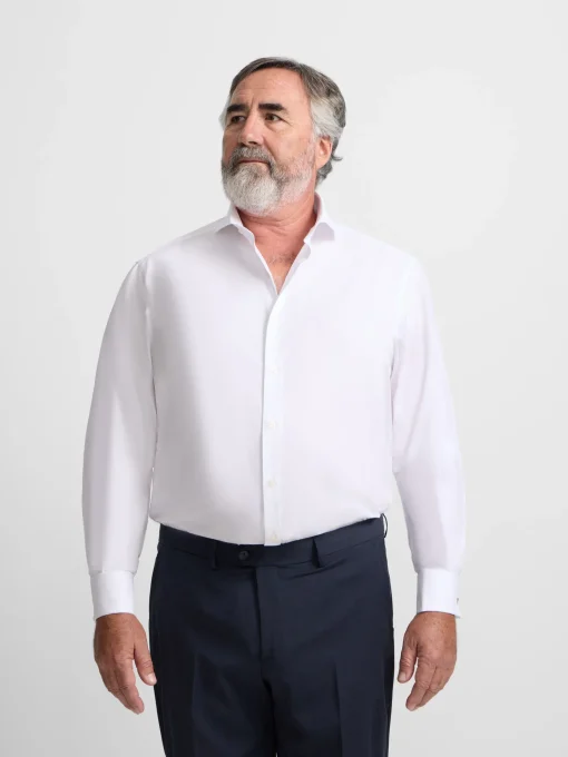 Silbon Formal Y Etiqueta·Camisas De Vestir-Camisa vestir espiga blanca puño doble Blanco