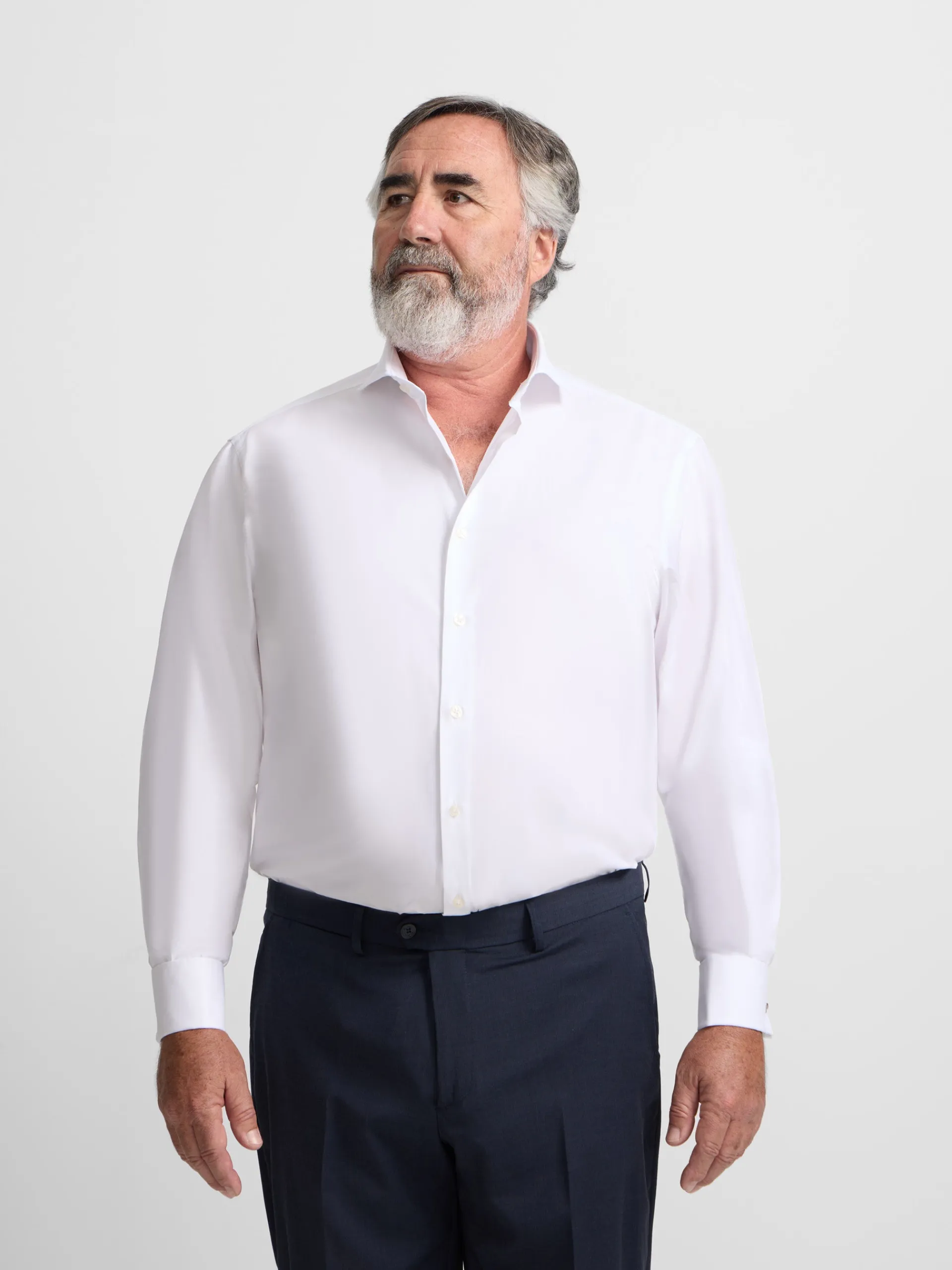 Silbon Formal Y Etiqueta·Camisas De Vestir-Camisa vestir espiga blanca puño doble Blanco
