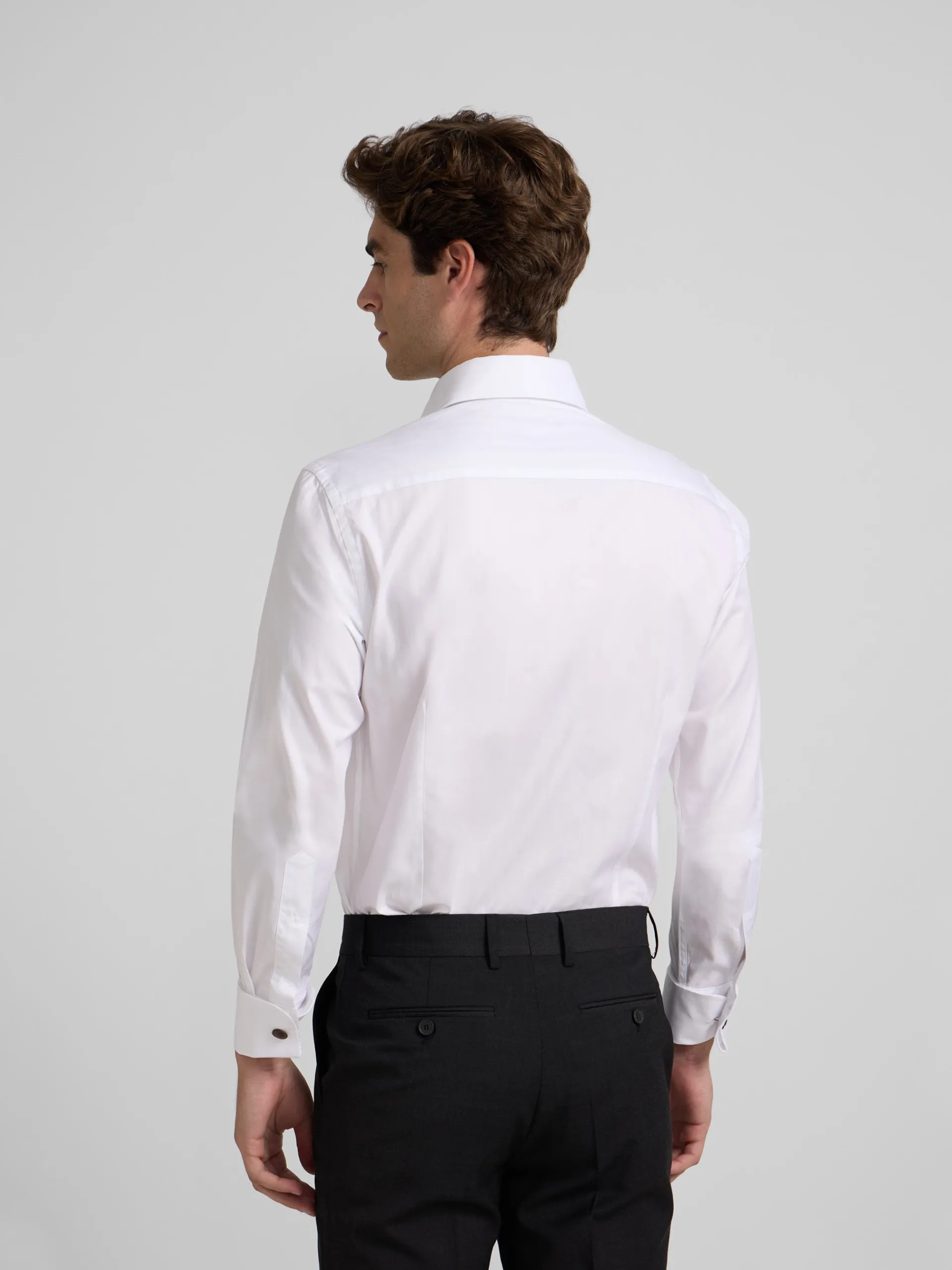 Silbon Formal Y Etiqueta·Camisas De Vestir-Camisa vestir espiga blanca puño doble Blanco