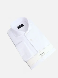 Silbon Formal Y Etiqueta·Camisas De Vestir-Camisa vestir espiga blanca puño doble Blanco