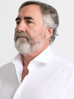 Silbon Formal Y Etiqueta·Camisas De Vestir-Camisa vestir espiga blanca puño doble Blanco