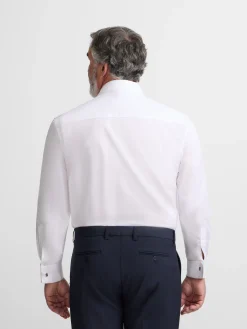Silbon Formal Y Etiqueta·Camisas De Vestir-Camisa vestir espiga blanca puño doble Blanco