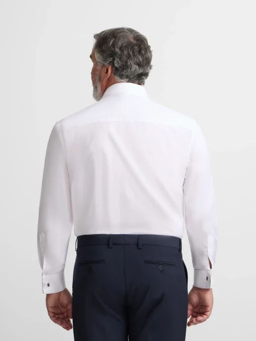 Silbon Formal Y Etiqueta·Camisas De Vestir-Camisa vestir espiga blanca puño doble Blanco