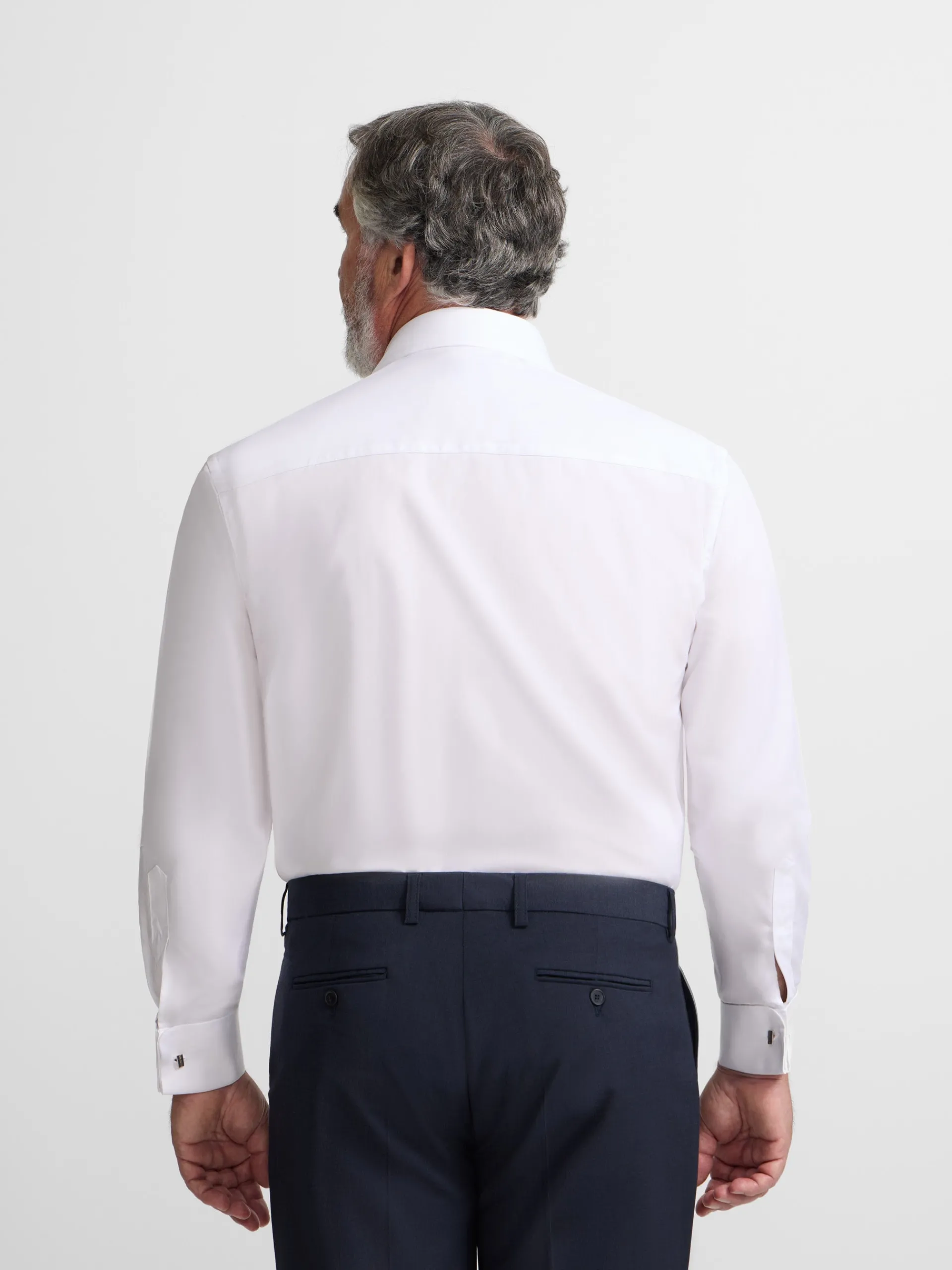 Silbon Formal Y Etiqueta·Camisas De Vestir-Camisa vestir espiga blanca puño doble Blanco
