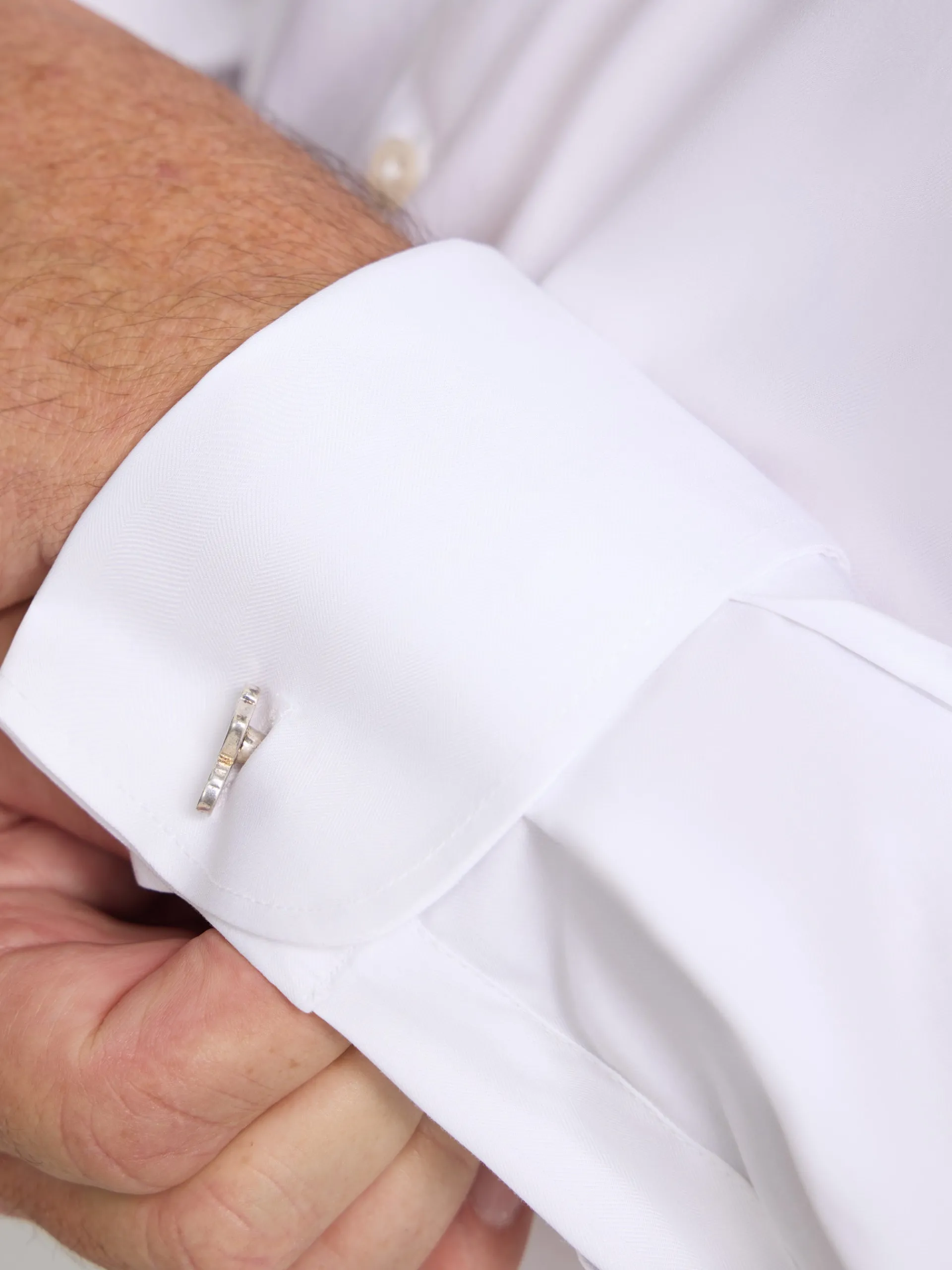 Silbon Formal Y Etiqueta·Camisas De Vestir-Camisa vestir espiga blanca puño doble Blanco
