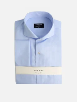 Silbon Formal Y Etiqueta·Camisas De Vestir-Camisa vestir espiga puño doble Celeste